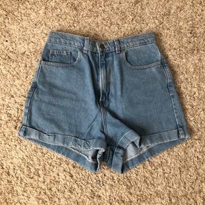 American Apparel High Waisted Jean Shorts